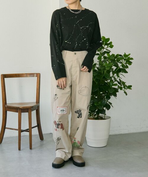 ear PAPILLONNER(イアパピヨネ)の「ペイントTシャツ【SUM1 STYLE×MONT KEMMEL】(Tシャツ/カットソー・レディース・ホワイト/ブラック・FREE)」の9枚目の写真