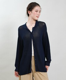 RIKKA FEMME/リッカファム 長袖 ポロシャツ ニット シアー RF6S-2701