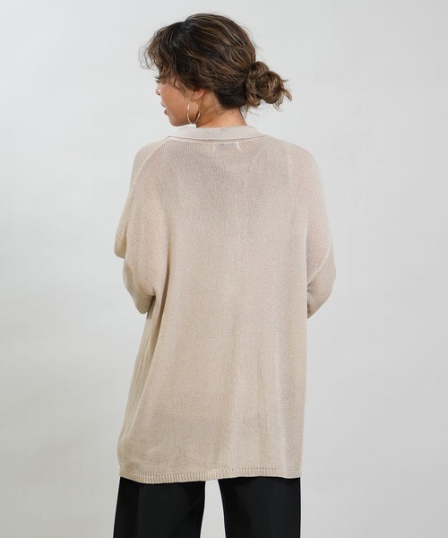 RIKKA FEMME(リッカファム)の「RIKKA FEMME/リッカファム 長袖 ポロシャツ ニット シアー RF6S-2701(ポロシャツ・レディース・ネイビー/ベージュ/ブラウン・FREE)」の20枚目の写真