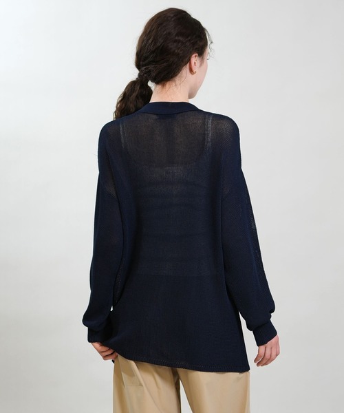 RIKKA FEMME(リッカファム)の「RIKKA FEMME/リッカファム 長袖 ポロシャツ ニット シアー RF6S-2701(ポロシャツ・レディース・ネイビー/ベージュ/ブラウン・FREE)」の5枚目の写真