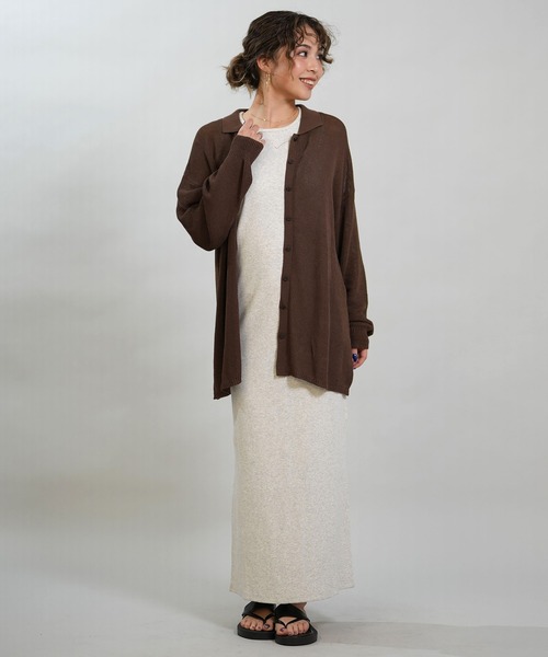 RIKKA FEMME(リッカファム)の「RIKKA FEMME/リッカファム 長袖 ポロシャツ ニット シアー RF6S-2701(ポロシャツ・レディース・ネイビー/ベージュ/ブラウン・FREE)」の15枚目の写真