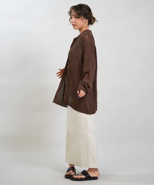 RIKKA FEMME(リッカファム)の「RIKKA FEMME/リッカファム 長袖 ポロシャツ ニット シアー RF6S-2701(ポロシャツ・レディース・ネイビー/ベージュ/ブラウン・FREE)」の16枚目の写真