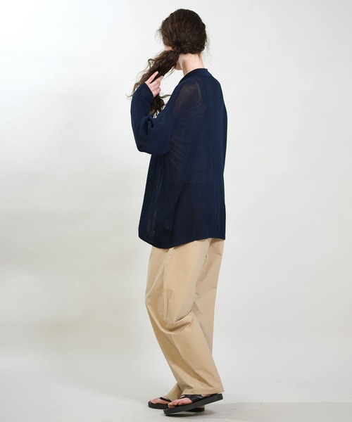 RIKKA FEMME(リッカファム)の「RIKKA FEMME/リッカファム 長袖 ポロシャツ ニット シアー RF6S-2701(ポロシャツ・レディース・ネイビー/ベージュ/ブラウン・FREE)」の7枚目の写真
