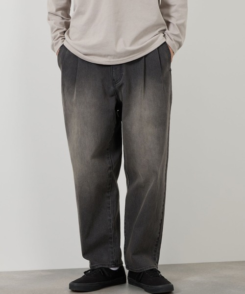 NAVY（ネイビー）の「NAVY マイデニ  タック ワイドテーパードパンツ（デニムパンツ・メンズ・ブルー系2/ブルー系1/ワンウォッシュ/ブラック・XL/L/M/S）」の6枚目の写真