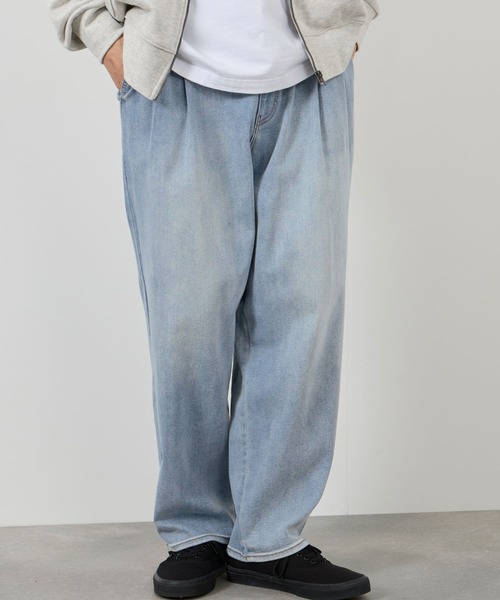 NAVY（ネイビー）の「NAVY マイデニ  タック ワイドテーパードパンツ（デニムパンツ・メンズ・ブルー系2/ブルー系1/ワンウォッシュ/ブラック・XL/L/M/S）」の8枚目の写真