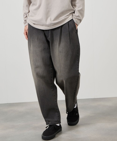 NAVY（ネイビー）の「NAVY マイデニ  タック ワイドテーパードパンツ（デニムパンツ・メンズ・ブルー系2/ブルー系1/ワンウォッシュ/ブラック・XL/L/M/S）」の17枚目の写真