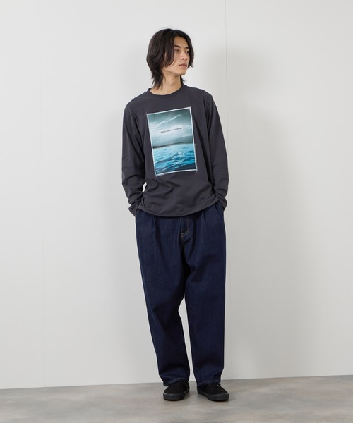 NAVY（ネイビー）の「NAVY マイデニ  タック ワイドテーパードパンツ（デニムパンツ・メンズ・ブルー系2/ブルー系1/ワンウォッシュ/ブラック・XL/L/M/S）」の21枚目の写真