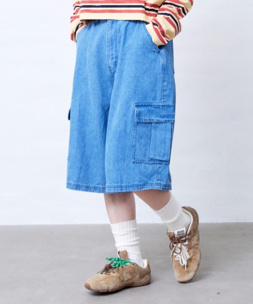 Fluffy BROTHERS(フラッフィーブラザーズ)の「カーゴハーフパンツ(大人サイズ)(デニムパンツ・メンズ・ベージュ系その他/ブルー・XL/L/M)」の8枚目の写真