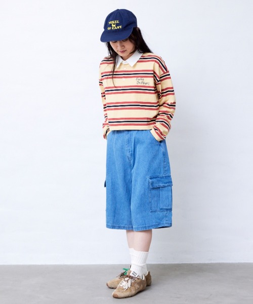 Fluffy BROTHERS(フラッフィーブラザーズ)の「カーゴハーフパンツ(大人サイズ)(デニムパンツ・メンズ・ベージュ系その他/ブルー・XL/L/M)」の5枚目の写真