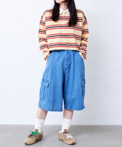 Fluffy BROTHERS(フラッフィーブラザーズ)の「カーゴハーフパンツ(大人サイズ)(デニムパンツ・メンズ・ベージュ系その他/ブルー・XL/L/M)」の7枚目の写真