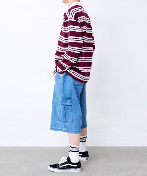 Fluffy BROTHERS(フラッフィーブラザーズ)の「カーゴハーフパンツ(大人サイズ)(デニムパンツ・メンズ・ベージュ系その他/ブルー・XL/L/M)」の11枚目の写真