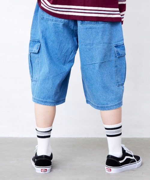 Fluffy BROTHERS(フラッフィーブラザーズ)の「カーゴハーフパンツ(大人サイズ)(デニムパンツ・メンズ・ベージュ系その他/ブルー・XL/L/M)」の14枚目の写真