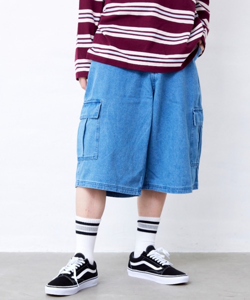 Fluffy BROTHERS(フラッフィーブラザーズ)の「カーゴハーフパンツ(大人サイズ)(デニムパンツ・メンズ・ベージュ系その他/ブルー・XL/L/M)」の15枚目の写真