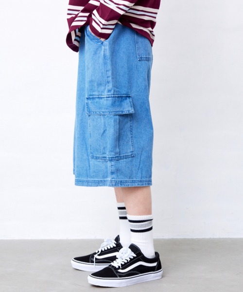 Fluffy BROTHERS(フラッフィーブラザーズ)の「カーゴハーフパンツ(大人サイズ)(デニムパンツ・メンズ・ベージュ系その他/ブルー・XL/L/M)」の17枚目の写真