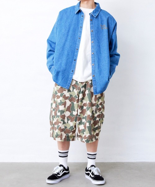 Fluffy BROTHERS(フラッフィーブラザーズ)の「カーゴハーフパンツ(大人サイズ)(デニムパンツ・メンズ・ベージュ系その他/ブルー・XL/L/M)」の20枚目の写真