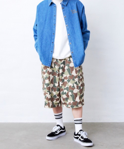 Fluffy BROTHERS(フラッフィーブラザーズ)の「カーゴハーフパンツ(大人サイズ)(デニムパンツ・メンズ・ベージュ系その他/ブルー・XL/L/M)」の21枚目の写真
