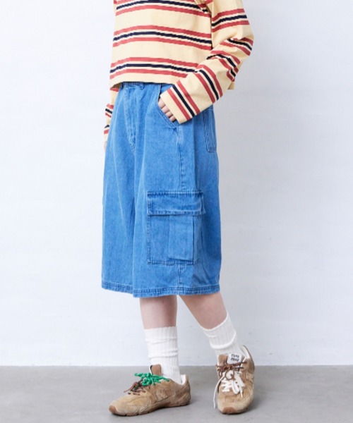 Fluffy BROTHERS(フラッフィーブラザーズ)の「カーゴハーフパンツ(大人サイズ)(デニムパンツ・メンズ・ベージュ系その他/ブルー・XL/L/M)」の10枚目の写真