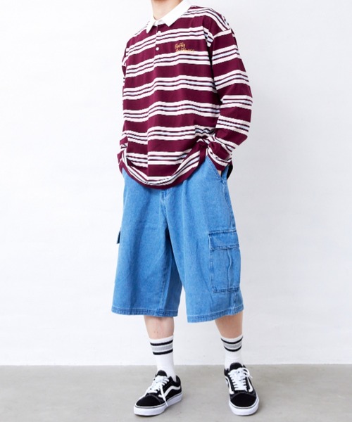 Fluffy BROTHERS(フラッフィーブラザーズ)の「カーゴハーフパンツ(大人サイズ)(デニムパンツ・メンズ・ベージュ系その他/ブルー・XL/L/M)」の18枚目の写真