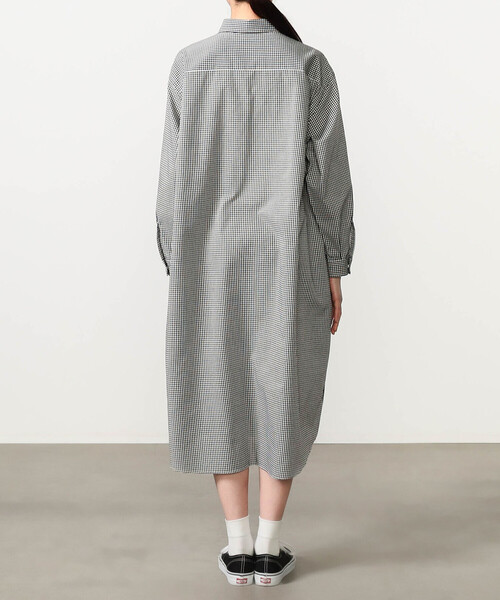 DANTON（ダントン）の「DANTON | ポリオックスフォード シャツワンピース WOMEN（シャツワンピース・レディース・ブラック系その他/グリーン系その他・36）」の14枚目の写真