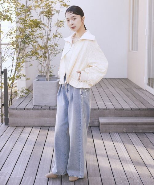 earth music&ecology(アースミュージックアンドエコロジー)の「【WEB・一部店舗限定】レースリバーシブルMA-1(MA-1・レディース・ブラック/アイボリー・FREE)」の5枚目の写真