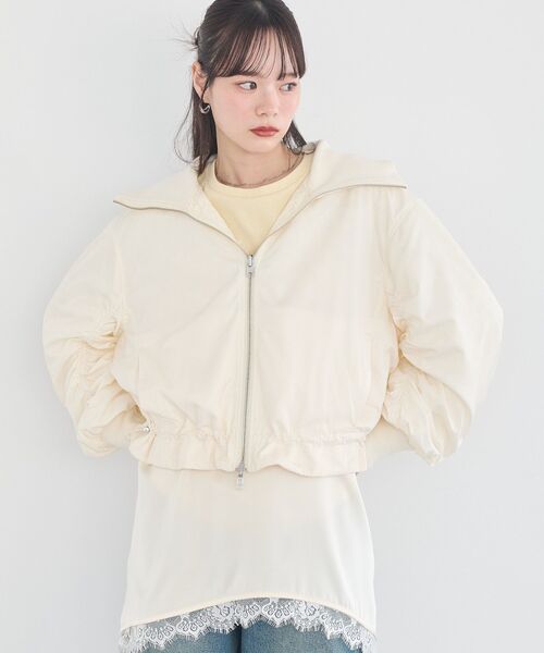 earth music&ecology(アースミュージックアンドエコロジー)の「【WEB・一部店舗限定】レースリバーシブルMA-1(MA-1・レディース・ブラック/アイボリー・FREE)」の15枚目の写真