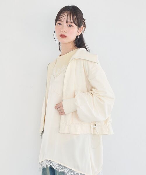 earth music&ecology(アースミュージックアンドエコロジー)の「【WEB・一部店舗限定】レースリバーシブルMA-1(MA-1・レディース・ブラック/アイボリー・FREE)」の16枚目の写真