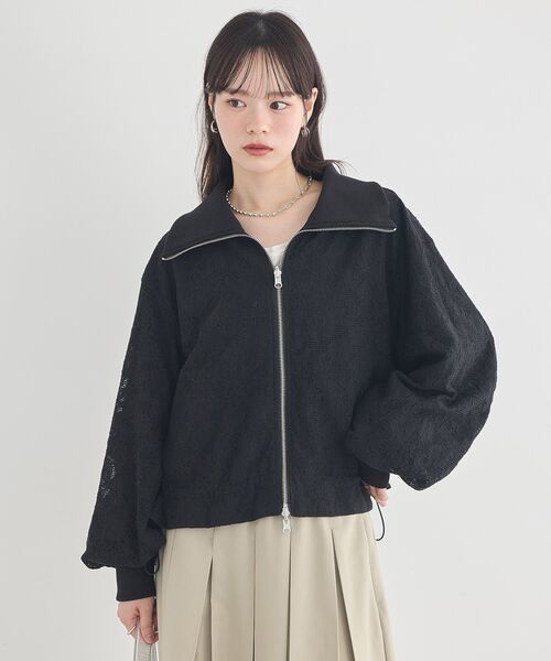 earth music&ecology(アースミュージックアンドエコロジー)の「【WEB・一部店舗限定】レースリバーシブルMA-1(MA-1・レディース・ブラック/アイボリー・FREE)」の20枚目の写真