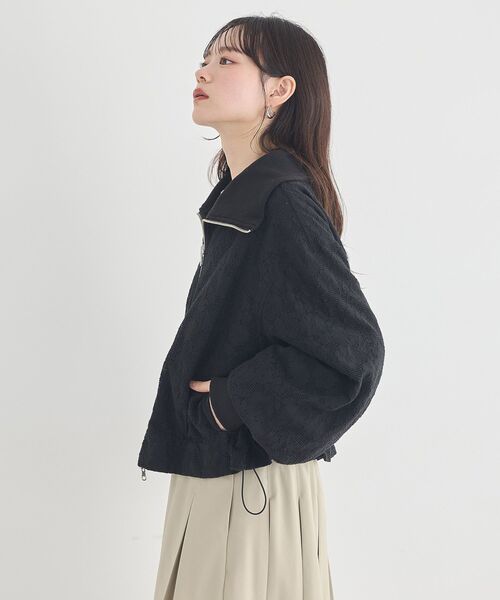 earth music&ecology(アースミュージックアンドエコロジー)の「【WEB・一部店舗限定】レースリバーシブルMA-1(MA-1・レディース・ブラック/アイボリー・FREE)」の21枚目の写真