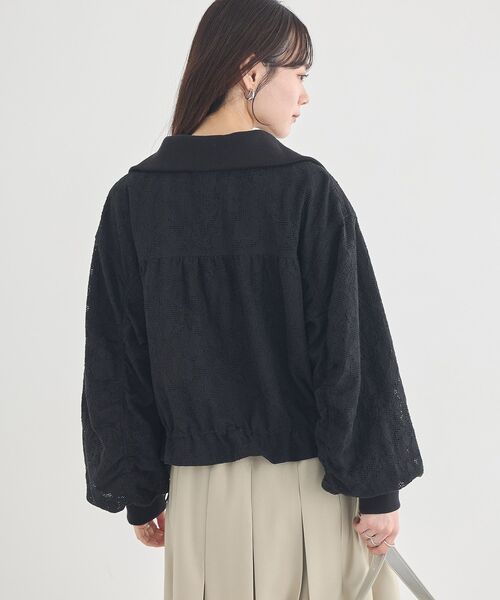 earth music&ecology(アースミュージックアンドエコロジー)の「【WEB・一部店舗限定】レースリバーシブルMA-1(MA-1・レディース・ブラック/アイボリー・FREE)」の22枚目の写真