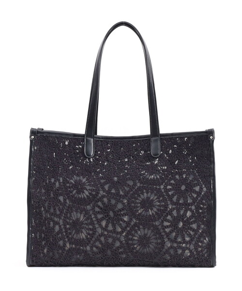 COOCO(クーコ)の「lizzy メッシュコンビトートバッグ/A4対応(トートバッグ・レディース・オフホワイト/ベージュ/ブラック・FREE)」の2枚目の写真