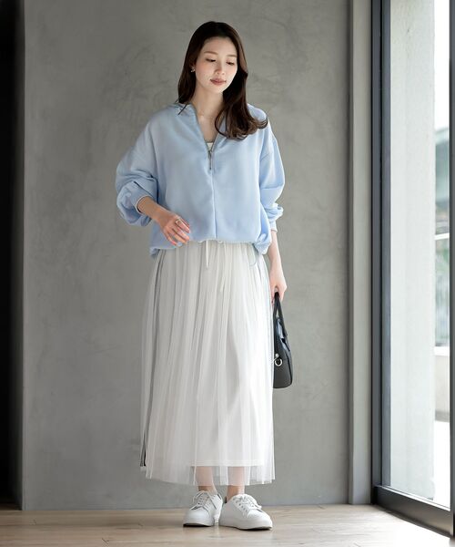 rps（アールピーエス）の「ハーフジップフードプルオーバー（パーカー・レディース・オフホワイト/サックスブルー/ブラック・フリー）」の5枚目の写真