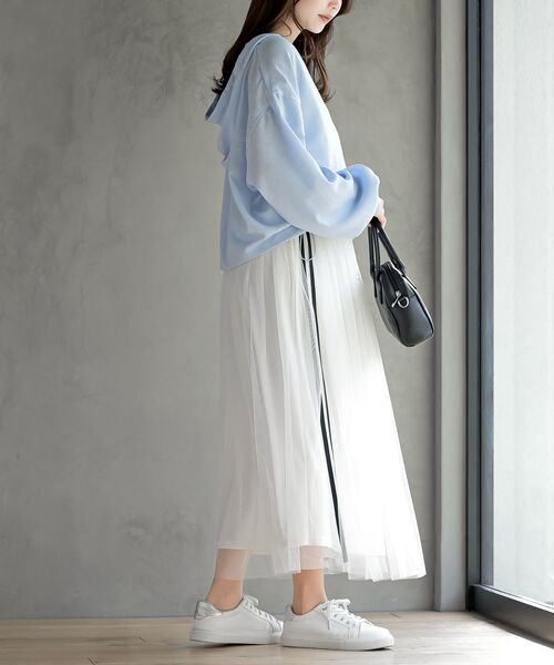 rps（アールピーエス）の「ハーフジップフードプルオーバー（パーカー・レディース・オフホワイト/サックスブルー/ブラック・フリー）」の8枚目の写真