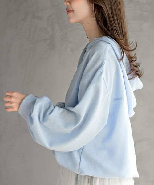 rps（アールピーエス）の「ハーフジップフードプルオーバー（パーカー・レディース・オフホワイト/サックスブルー/ブラック・フリー）」の10枚目の写真