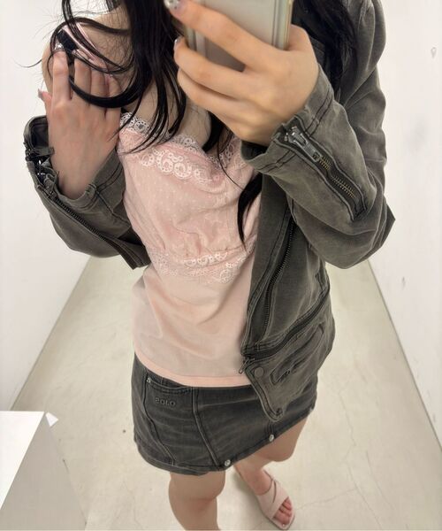 OJOS(オホス)の「Button Denim Mini Skirt / Khaki(スカート・レディース・その他・1/2/3)」の9枚目の写真