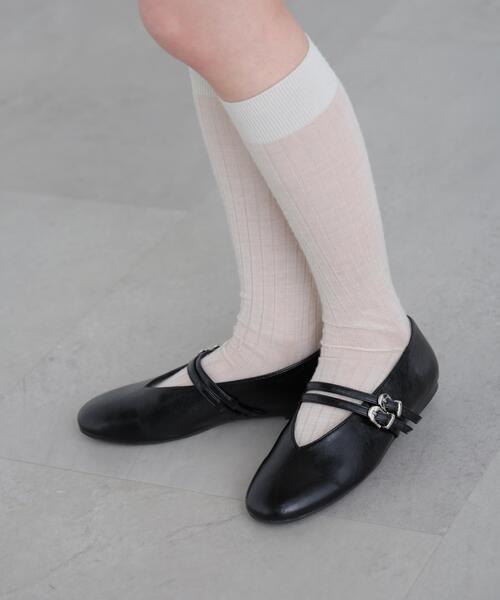 FREE'S MART（フリーズマート）の「◆ダブルメリージェーン（パンプス・レディース・ブラック/ブラック系その他/イエロー・MEDIUM/SMALL）」の4枚目の写真