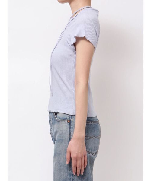 Ungrid(アングリッド)の「リボンデザインシアーTee(Tシャツ/カットソー・レディース・イエロー/ブルー/チャコールグレー・FREE)」の14枚目の写真