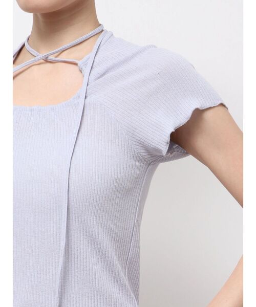 Ungrid(アングリッド)の「リボンデザインシアーTee(Tシャツ/カットソー・レディース・イエロー/ブルー/チャコールグレー・FREE)」の17枚目の写真