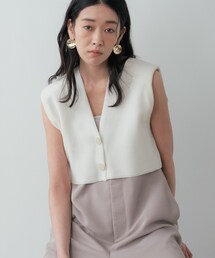 GALLEST（ギャレスト）の「スリーブレスクロップドカーディガン（カーディガン/ボレロ）」