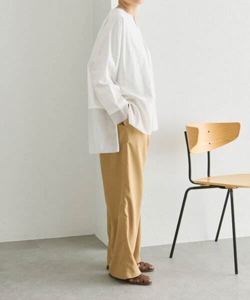 ear PAPILLONNER（イアパピヨネ）の「裾シアーロングTシャツ【SUM1 STYLE】（Tシャツ/カットソー・レディース・ホワイト/ブラック・FREE）」の13枚目の写真