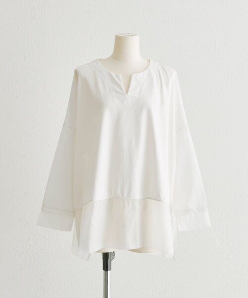 ear PAPILLONNER（イアパピヨネ）の「裾シアーロングTシャツ【SUM1 STYLE】（Tシャツ/カットソー・レディース・ホワイト/ブラック・FREE）」の17枚目の写真