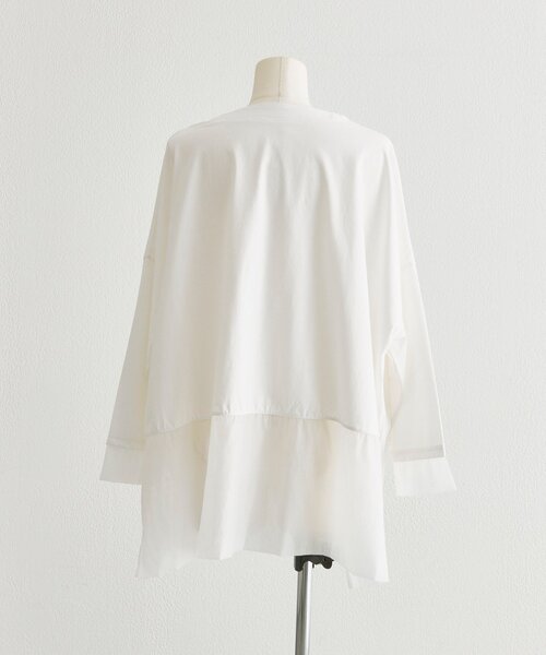 ear PAPILLONNER（イアパピヨネ）の「裾シアーロングTシャツ【SUM1 STYLE】（Tシャツ/カットソー・レディース・ホワイト/ブラック・FREE）」の19枚目の写真