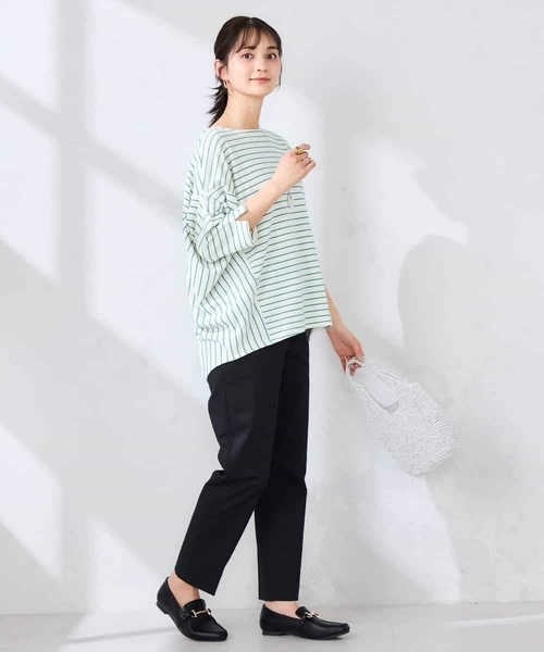 a.v.v(アーヴェヴェ)の「リップルバンザイスリーブカットソー(Tシャツ/カットソー・レディース・アイボリー/ミント/ネイビー・40/38/36)」の5枚目の写真