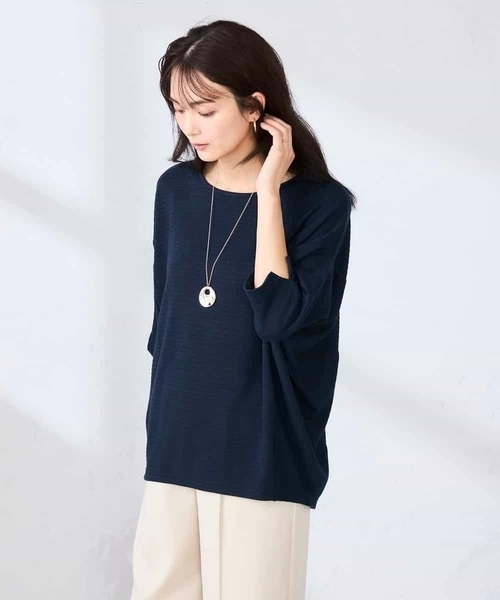 a.v.v(アーヴェヴェ)の「リップルバンザイスリーブカットソー(Tシャツ/カットソー・レディース・アイボリー/ミント/ネイビー・40/38/36)」の7枚目の写真