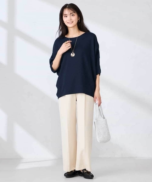 a.v.v(アーヴェヴェ)の「リップルバンザイスリーブカットソー(Tシャツ/カットソー・レディース・アイボリー/ミント/ネイビー・40/38/36)」の8枚目の写真