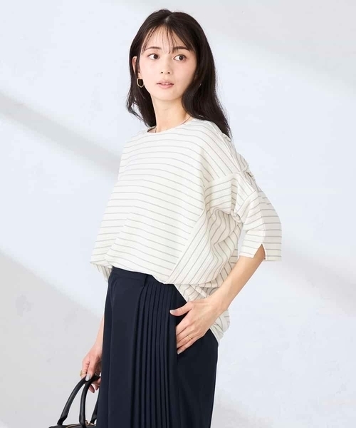 a.v.v(アーヴェヴェ)の「リップルバンザイスリーブカットソー(Tシャツ/カットソー・レディース・アイボリー/ミント/ネイビー・40/38/36)」の15枚目の写真