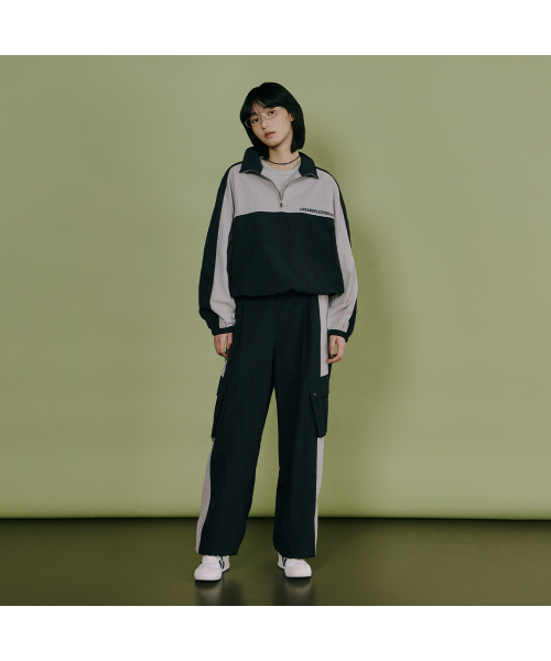 LAP（ラップ）の「配色カーゴトレーニングパンツ AS1WP263（スウェットパンツ・レディース・チャコールグレー/ダークネイビー・FREE）」の6枚目の写真