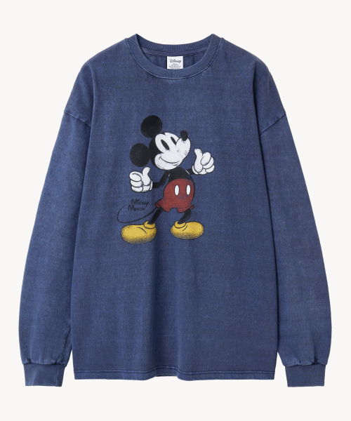 VTWO(ブイツー)の「ヴィンテージウォッシングナンバーワン_ミッキー_ロングスリーブTシャツ(NAVY)(Tシャツ/カットソー・レディース・その他・MEDIUM/LARGE)」の2枚目の写真