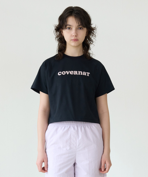COVERNAT WOMAN(カバーナットウーマン)の「ウーマンアイスストリングクロップ半袖Tシャツブラック(Tシャツ/カットソー・レディース・その他・WS/WM)」の1枚目の写真