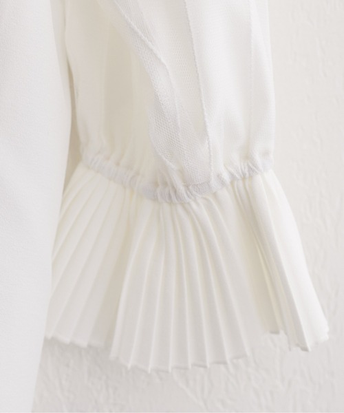 natural couture（ナチュラルクチュール）の「袖口プリーツチュール袖ブラウス（シャツ/ブラウス・レディース・ブラック/サックスブルー/ネイビー/ピンク/オフホワイト・FREE）」の10枚目の写真