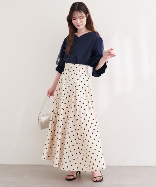 natural couture（ナチュラルクチュール）の「袖口プリーツチュール袖ブラウス（シャツ/ブラウス・レディース・ブラック/サックスブルー/ネイビー/ピンク/オフホワイト・FREE）」の19枚目の写真